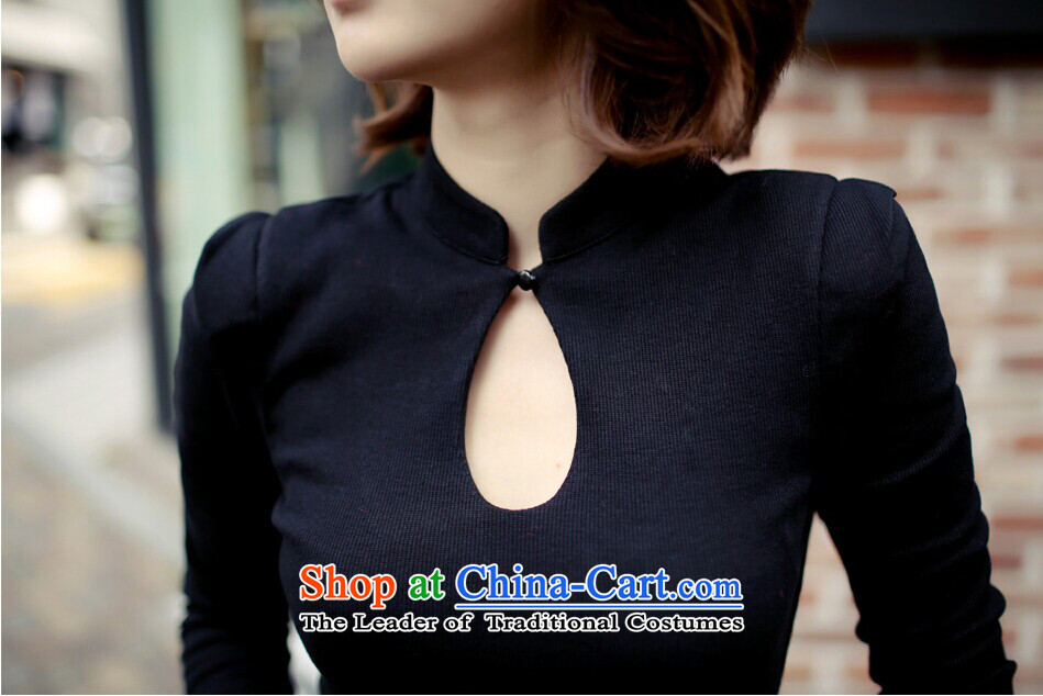 Autumn and winter new graphics package and Sau San thin and sexy long-sleeved black skirt wear qipao black S picture, prices, brand platters! The elections are supplied in the national character of distribution, so action, buy now enjoy more preferential! As soon as possible.