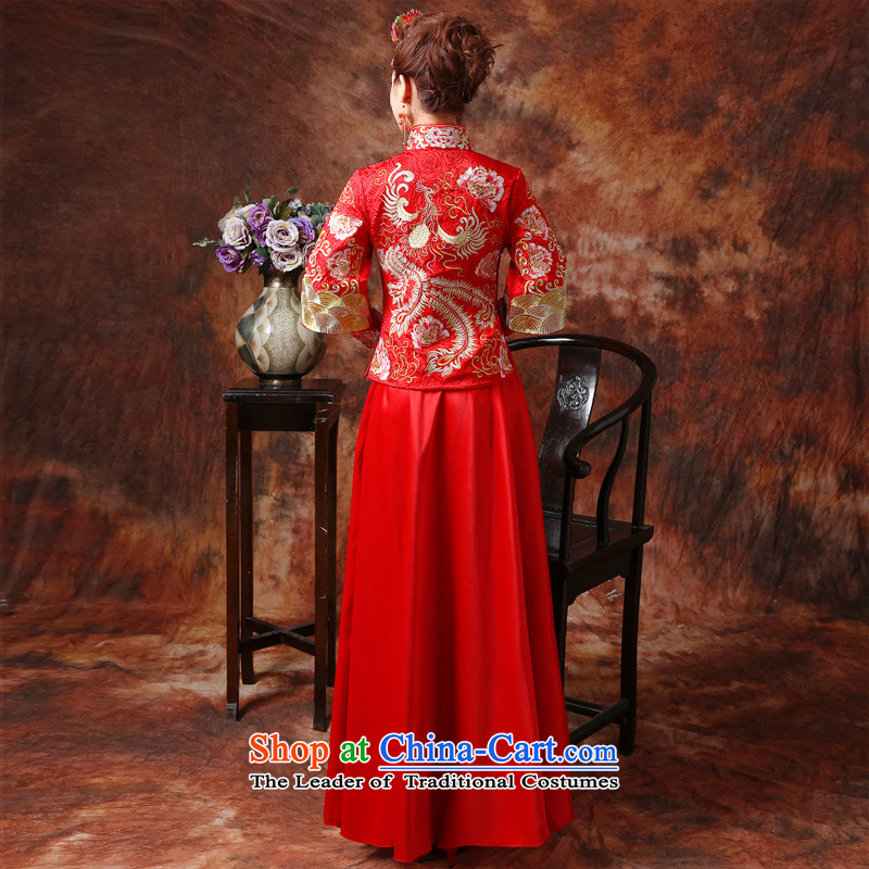 Martin Taylor new embroidery Soo Wo Service bridal dresses red Chinese dragon serving drink use marriage-hi-autumn and winter long qipao light industry small swing M Taylor (TAILEMARTIN Martin) , , , shopping on the Internet