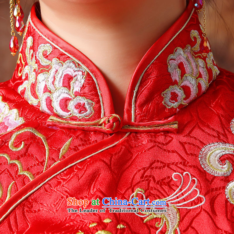 Martin Taylor new embroidery Soo Wo Service bridal dresses red Chinese dragon serving drink use marriage-hi-autumn and winter long qipao light industry small swing M Taylor (TAILEMARTIN Martin) , , , shopping on the Internet