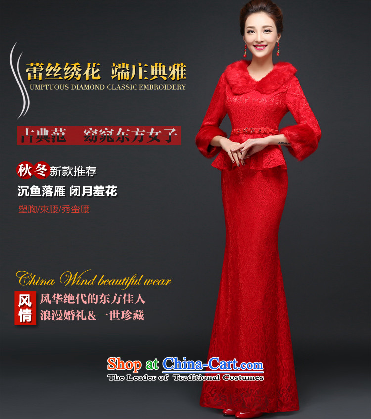 Martin Taylor new autumn and winter red qipao Foutune of Sau San crowsfoot bride wedding dresses long serving drink Chinese cheongsam dress) Red S picture, prices, brand platters! The elections are supplied in the national character of distribution, so action, buy now enjoy more preferential! As soon as possible.