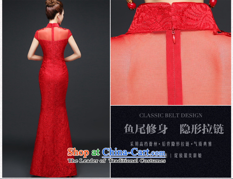 Martin Taylor New Red bride wedding dress qipao Chinese bows services lace Sau San crowsfoot long cheongsam dress female red L picture, prices, brand platters! The elections are supplied in the national character of distribution, so action, buy now enjoy more preferential! As soon as possible.