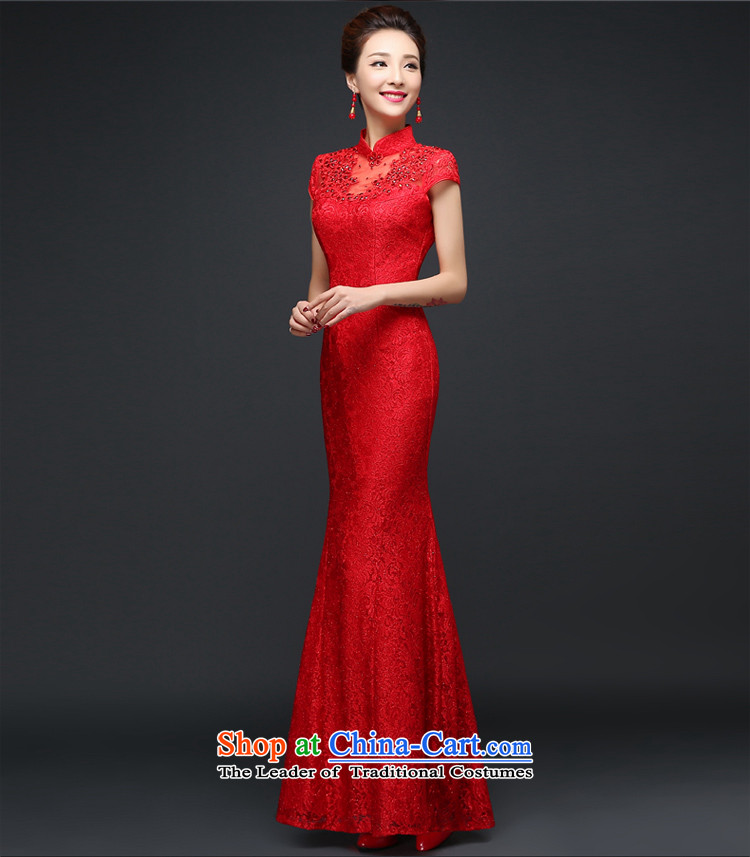 Martin Taylor New Red bride wedding dress qipao Chinese bows services lace Sau San crowsfoot long cheongsam dress female red L picture, prices, brand platters! The elections are supplied in the national character of distribution, so action, buy now enjoy more preferential! As soon as possible.
