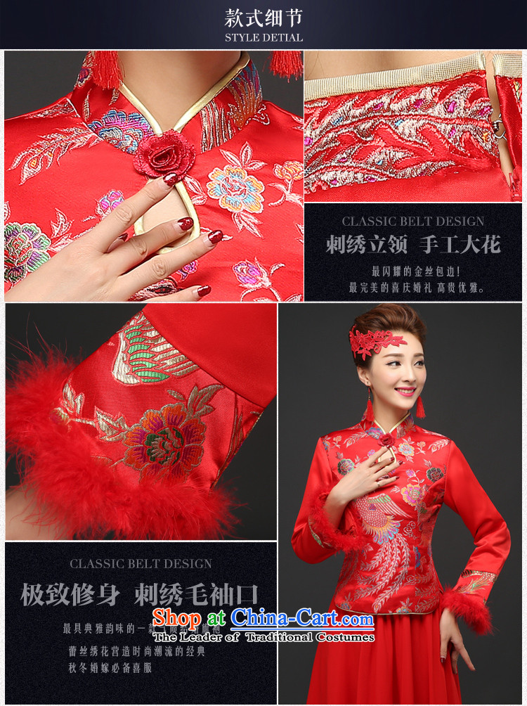 Martin Taylor new bride Chinese wedding dress improved long-sleeved red bows services folder qipao cotton winter cheongsam dress Sau Wo Service RED M picture, prices, brand platters! The elections are supplied in the national character of distribution, so action, buy now enjoy more preferential! As soon as possible.