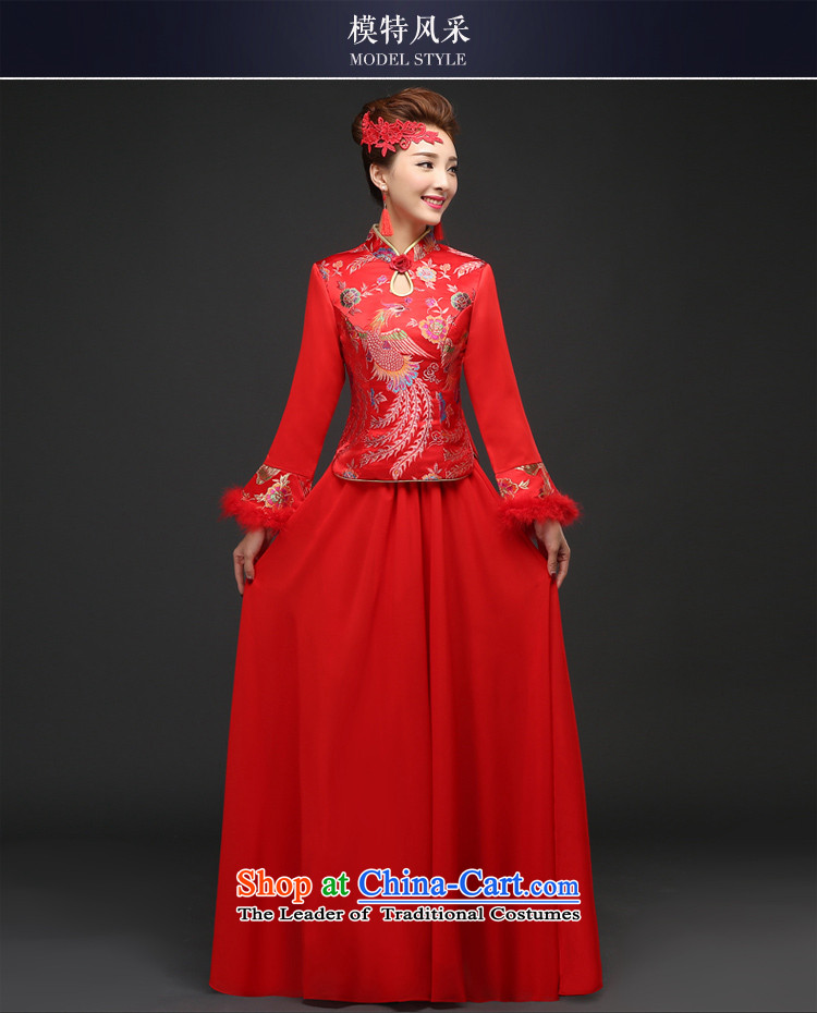 Martin Taylor new bride Chinese wedding dress improved long-sleeved red bows services folder qipao cotton winter cheongsam dress Sau Wo Service RED M picture, prices, brand platters! The elections are supplied in the national character of distribution, so action, buy now enjoy more preferential! As soon as possible.