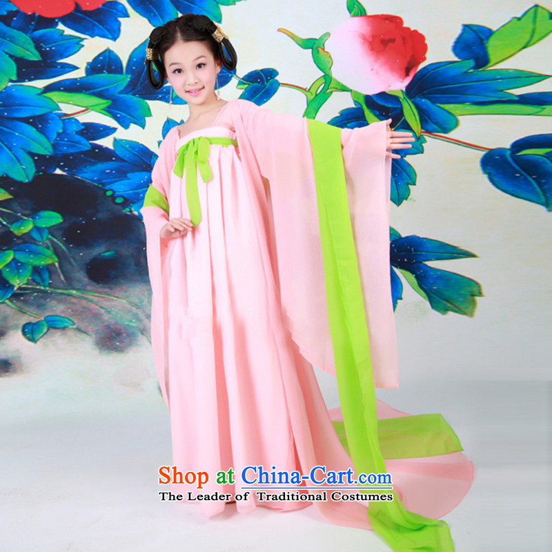 The Syrian Arab Republic Syrian children Time Hour costume fairies replacing Tang dynasty girls tail Little Princess Gwi-loaded pink Tang Dynasty Show guzheng children photography clothing pink 110CM, time Syrian shopping on the Internet has been pressed.