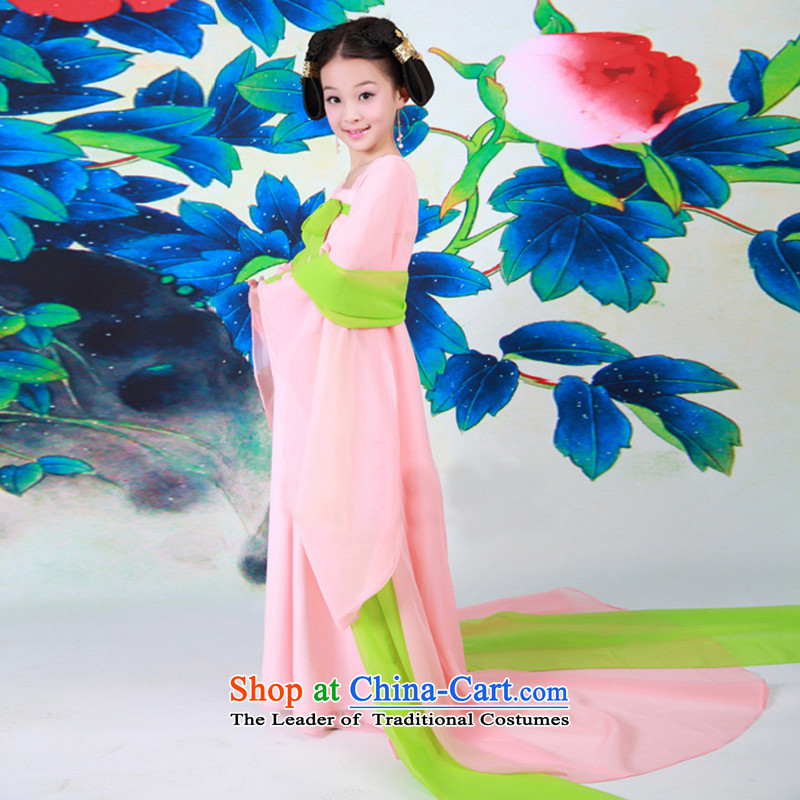 The Syrian Arab Republic Syrian children Time Hour costume fairies replacing Tang dynasty girls tail Little Princess Gwi-loaded pink Tang Dynasty Show guzheng children photography clothing pink 110CM, time Syrian shopping on the Internet has been pressed.