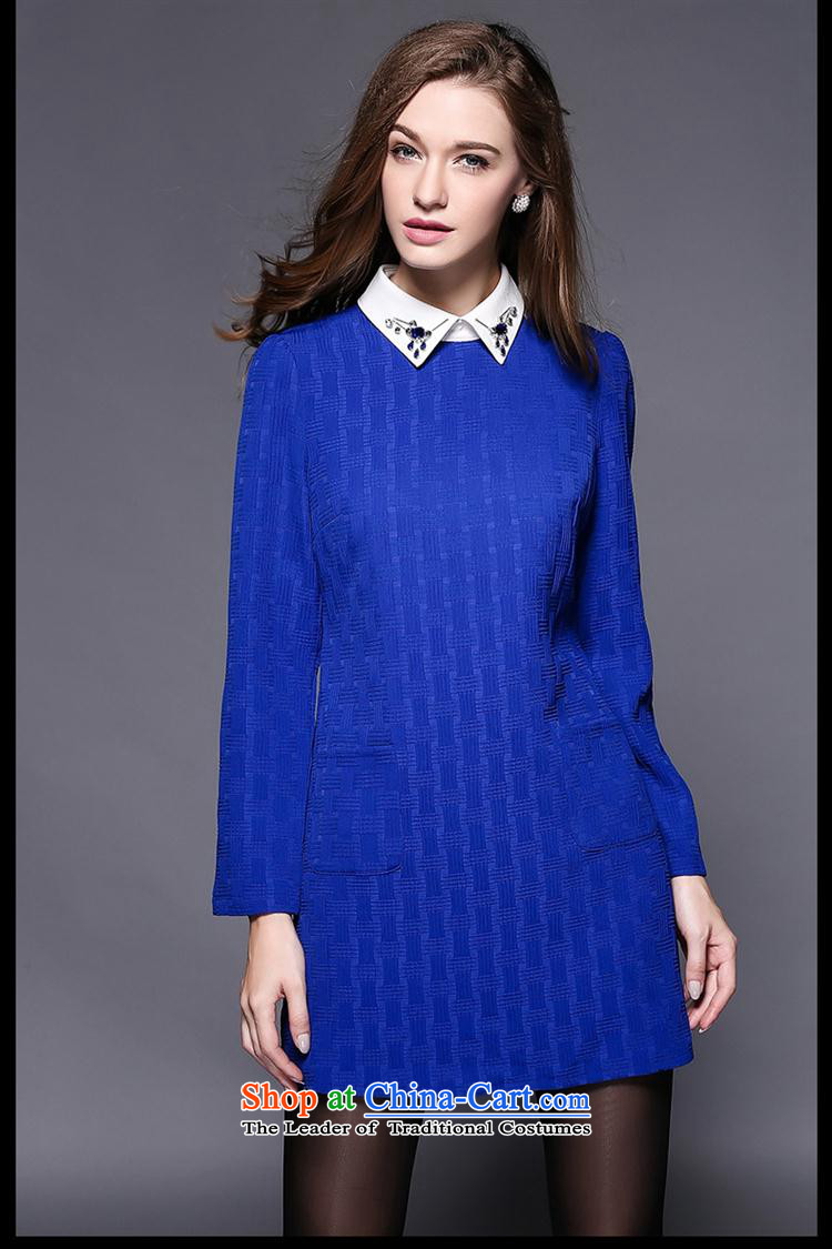Secretary for Europe and the 2015 involving shops * autumn new pure color temperament large long-sleeved blue skirt XL Photo, prices, brand platters! The elections are supplied in the national character of distribution, so action, buy now enjoy more preferential! As soon as possible.