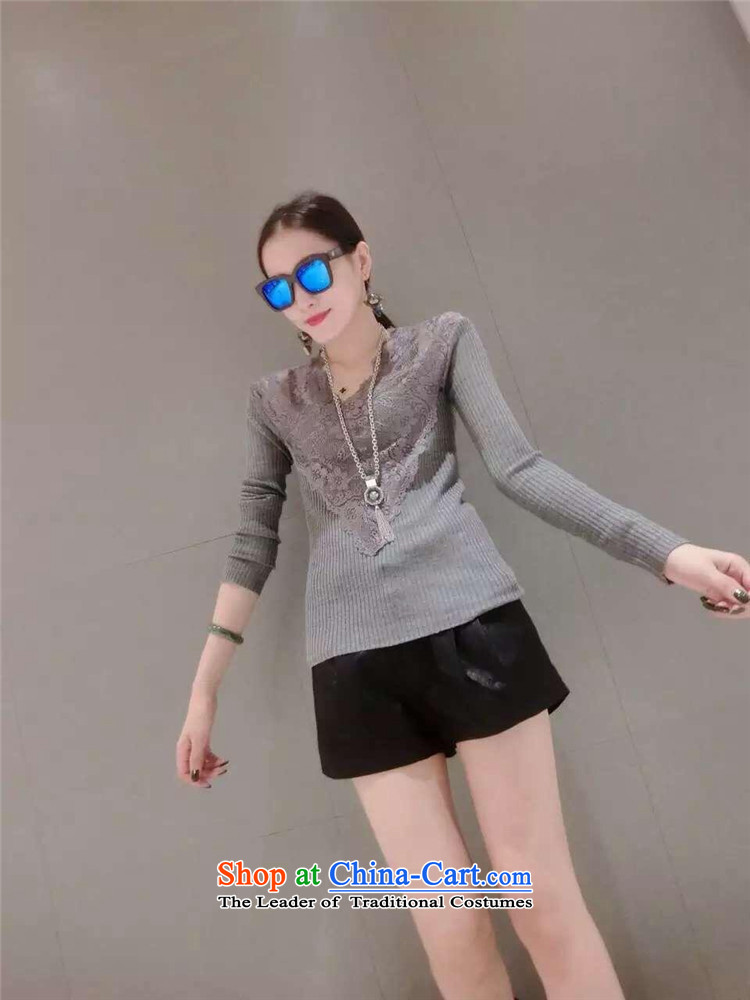 Secretary for Korean clothing shops involved * WOMEN FALL 2015 new products v-neck long-sleeved small fluoroscopy lace spell checker shirt Knitted Shirt black are code pictures, prices, brand platters! The elections are supplied in the national character of distribution, so action, buy now enjoy more preferential! As soon as possible.