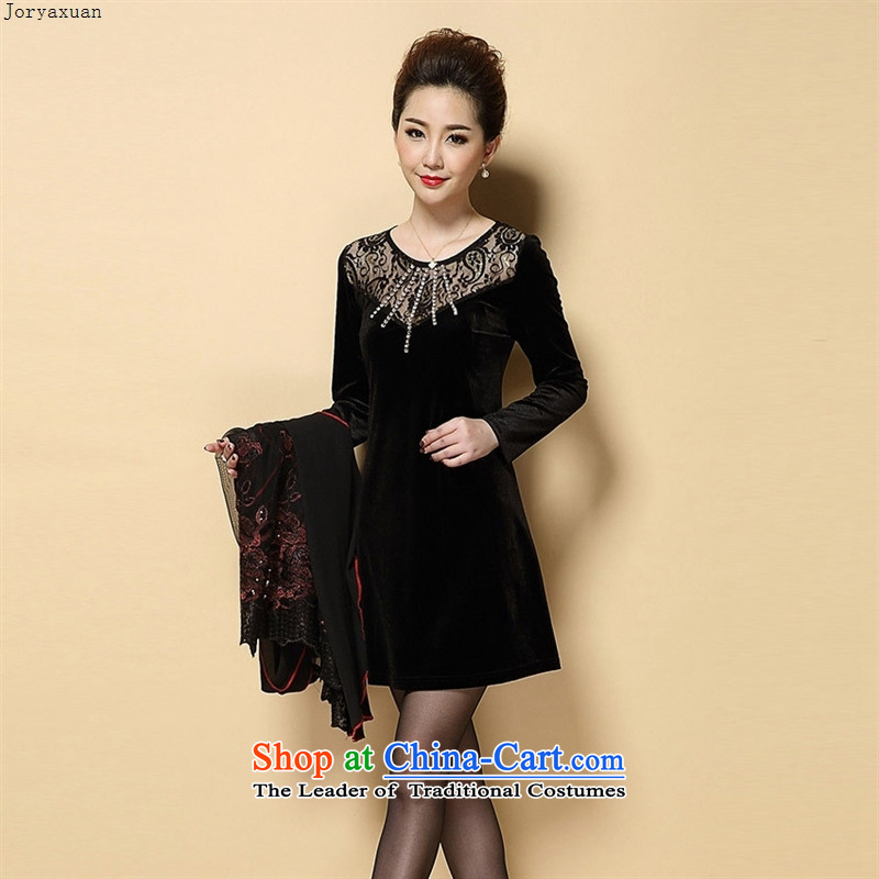Web soft clothes 2015 autumn and winter in the new large older mother with two-piece very casual in long-sleeved long skirt female black , L, Zhou Xuan Ya (joryaxuan) , , , shopping on the Internet