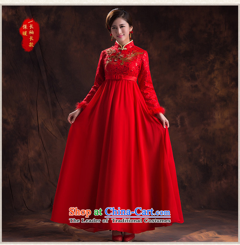 The Korean version of the large Top Loin of winter-style qipao) Improved services cotton winter toasting champagne bridal dresses 2015 New Red S picture, prices, brand platters! The elections are supplied in the national character of distribution, so action, buy now enjoy more preferential! As soon as possible.