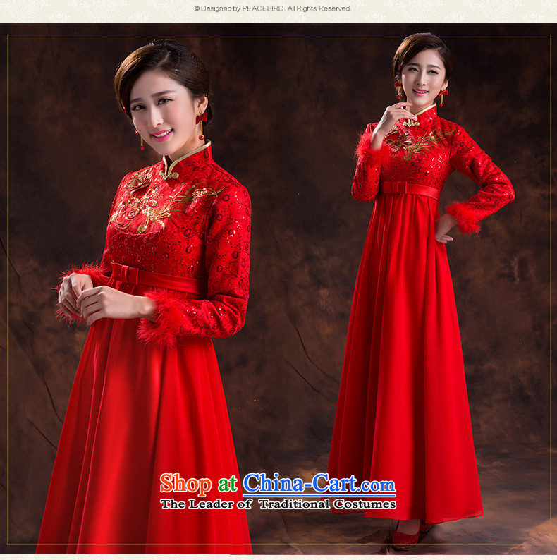 The Korean version of the large Top Loin of winter-style qipao) Improved services cotton winter toasting champagne bridal dresses 2015 New Red S picture, prices, brand platters! The elections are supplied in the national character of distribution, so action, buy now enjoy more preferential! As soon as possible.