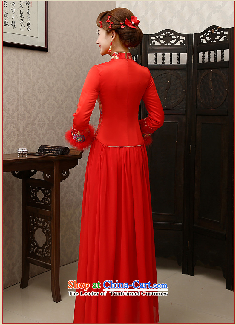The new 2015 wedding dresses marriages CHINESE CHEONGSAM red long-serving drink wo service of autumn and winter female red winter) S picture, prices, brand platters! The elections are supplied in the national character of distribution, so action, buy now enjoy more preferential! As soon as possible.