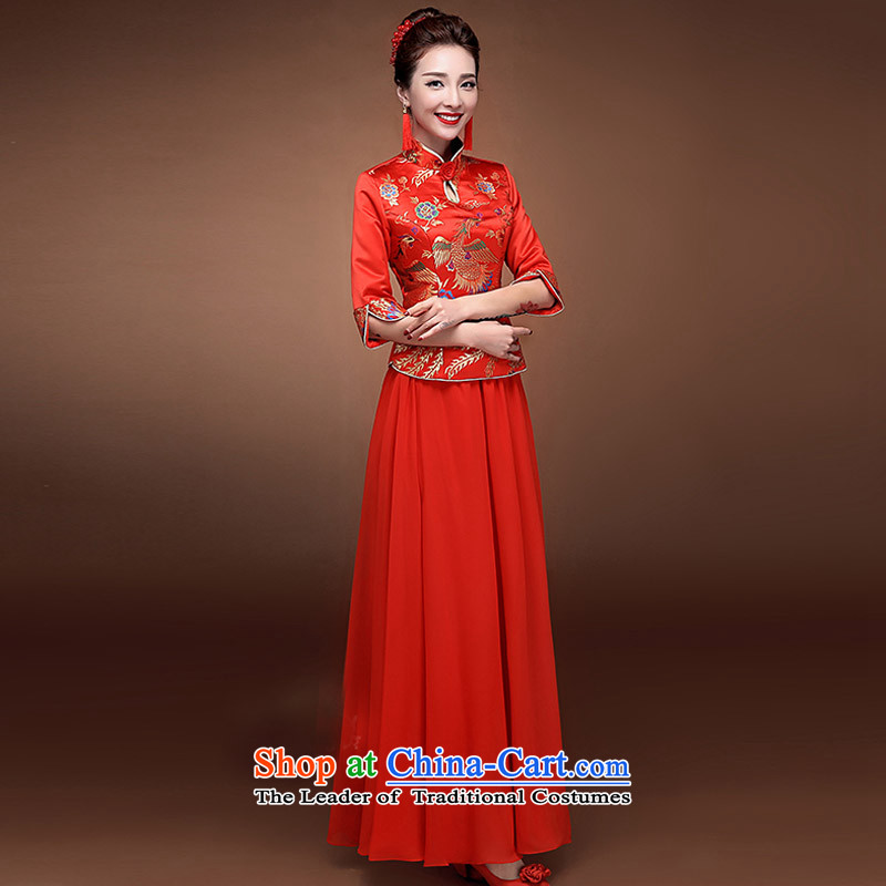 The new 2015 wedding dresses marriages CHINESE CHEONGSAM red long-serving drink wo service of autumn and winter female red winter) S picture, prices, brand platters! The elections are supplied in the national character of distribution, so action, buy now enjoy more preferential! As soon as possible.