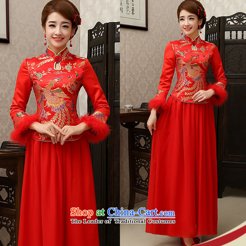 The new 2015 wedding dresses marriages CHINESE CHEONGSAM red long-serving drink wo service of autumn and winter female red winter) S Chengjia True Love , , , shopping on the Internet