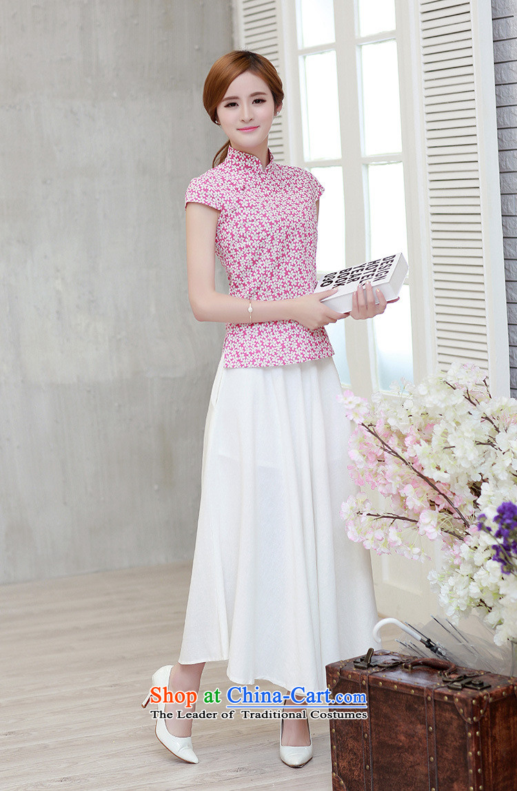 * The new clothes shops and involved, qipao shirt retro China wind improved Han-summer ethnic short-sleeved T-shirt qipao female republic of korea purple stereo grid XL Photo, prices, brand platters! The elections are supplied in the national character of distribution, so action, buy now enjoy more preferential! As soon as possible.