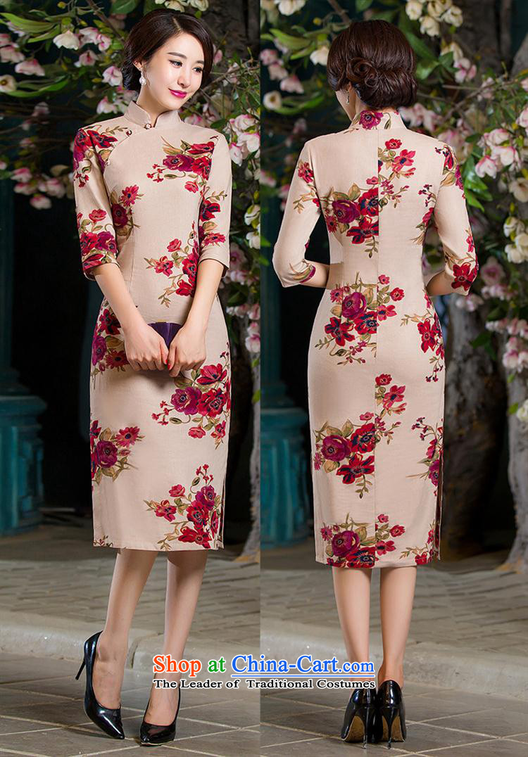 And involved summer clothing *2015 Autumn Stylish retro Sau San Graphics Improvement linen long thin) cuff cheongsam dress the huangmei S picture, prices, brand platters! The elections are supplied in the national character of distribution, so action, buy now enjoy more preferential! As soon as possible.