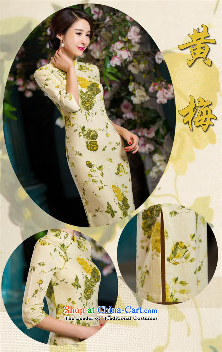 And involved summer clothing *2015 Autumn Stylish retro Sau San Graphics Improvement linen long thin) cuff cheongsam dress the huangmei S picture, prices, brand platters! The elections are supplied in the national character of distribution, so action, buy now enjoy more preferential! As soon as possible.