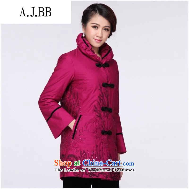 * The new clothes shops and involved, of ethnic Tang Dynasty Ms. stylish autumn and winter coat cotton coat in the Chinese long robe jacket in red L,A.J.BB,,, shopping on the Internet