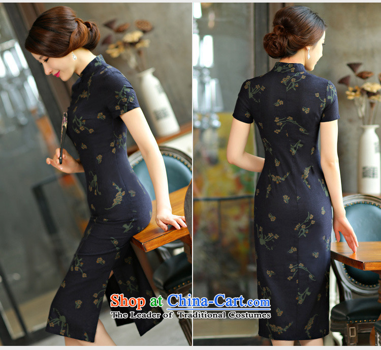 The Secretary for Health related shops of the spring and summer of 2015 * cheongsam decorated in video thin large short-sleeved improved long qipao retro Linen Dress Samui Orchid Samui Blue M picture, prices, brand platters! The elections are supplied in the national character of distribution, so action, buy now enjoy more preferential! As soon as possible.