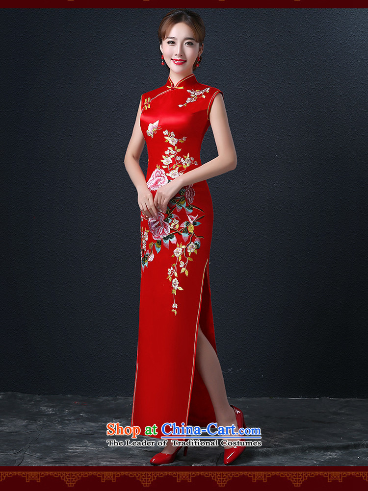 Hillo Lisa (XILUOSHA) Marriage、Qipao Length of wedding dress red Chinese Dress embroidery bride bows services winter 2015 new qipao retro + shawl M picture, prices, brand platters! The elections are supplied in the national character of distribution, so action, buy now enjoy more preferential! As soon as possible.