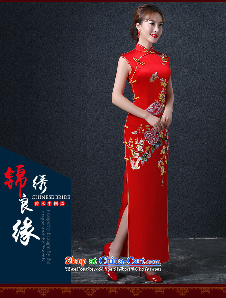 Hillo Lisa (XILUOSHA) Marriage、Qipao Length of wedding dress red Chinese Dress embroidery bride bows services winter 2015 new qipao retro + shawl M picture, prices, brand platters! The elections are supplied in the national character of distribution, so action, buy now enjoy more preferential! As soon as possible.