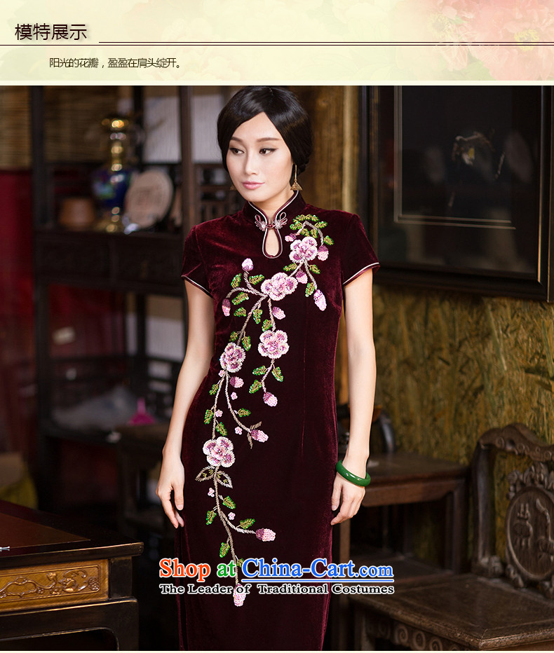 Chinese New Year 2015 classic-chiu of Chinese qipao gown Kim velvet dresses and Stylish retro Sau San abounds improved XXXL picture, prices, brand platters! The elections are supplied in the national character of distribution, so action, buy now enjoy more preferential! As soon as possible.