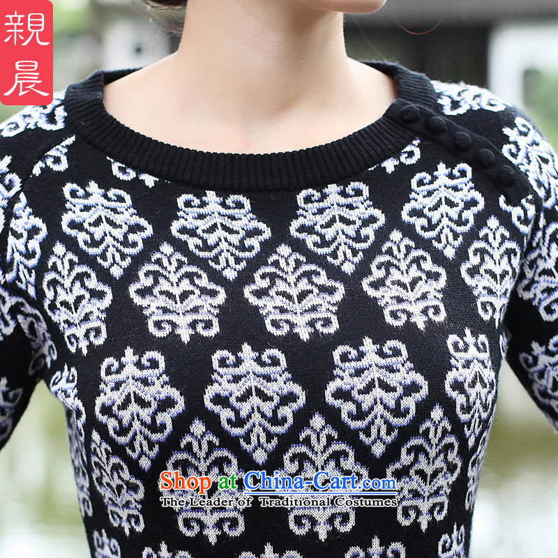 2015 Fall/Winter Collections cheongsam dress the new improved Ms. retro Woolen Sweater Knit long-sleeved Sau San long skirt black , L, pro-am , , , shopping on the Internet