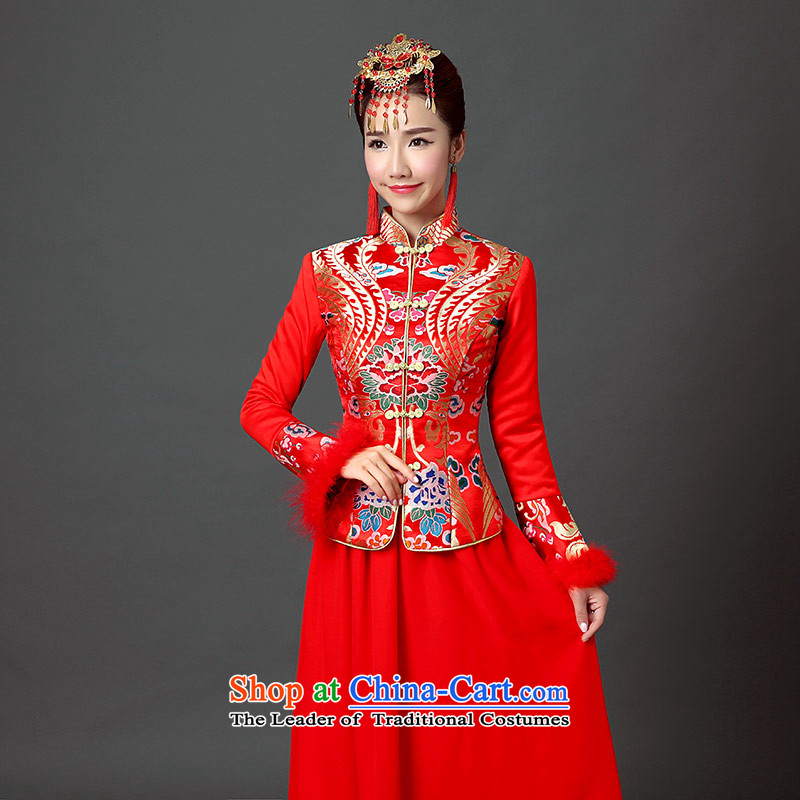 Wedding dress of autumn and winter 2015 new retro embroidery China wind bride bows welcome banquet warm cheongsam wedding dress folder) do size unit does not allow, the feelings of Chinese yarn , , , shopping on the Internet