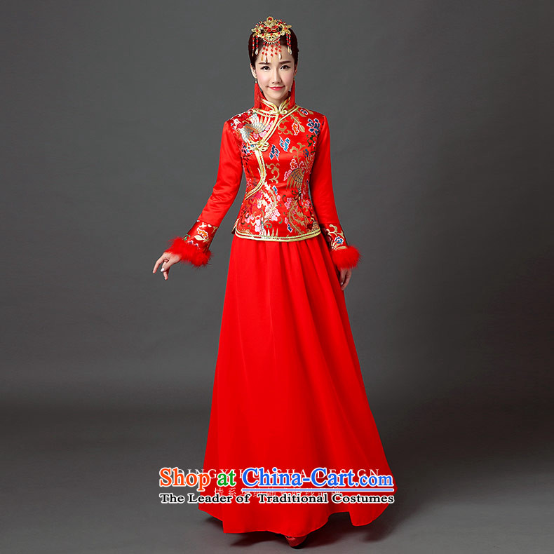 Qing Hua yarn wedding dresses 2015 new autumn retro-thick warm bride cheongsam dress marriage bows services red S picture, prices, brand platters! The elections are supplied in the national character of distribution, so action, buy now enjoy more preferential! As soon as possible.