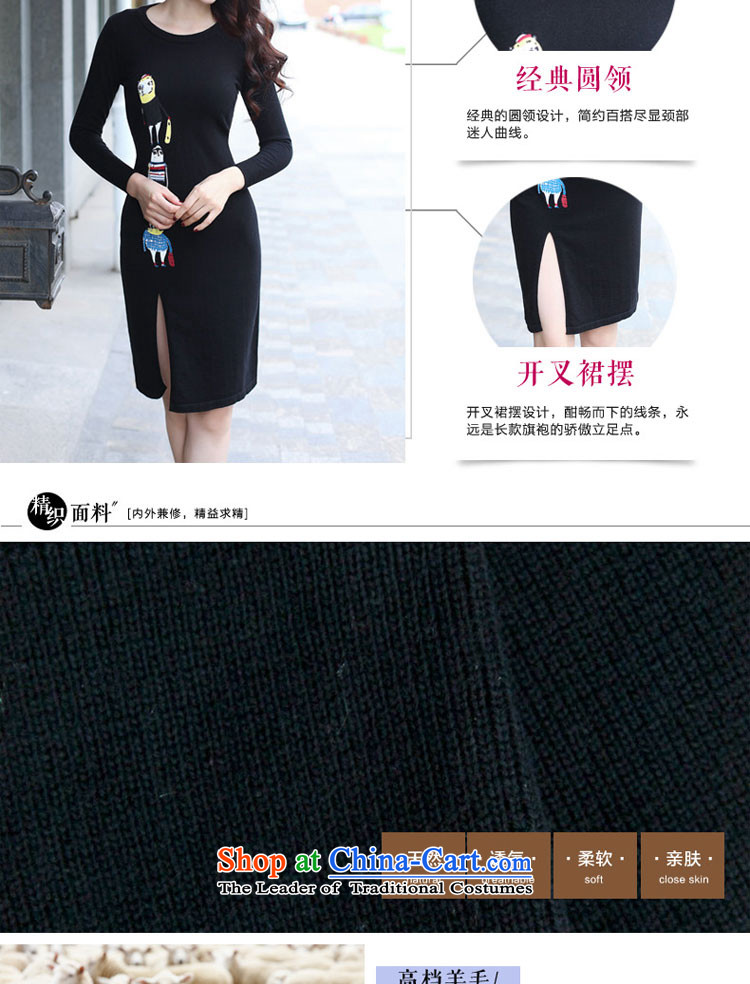 2015 Autumn and winter cheongsam dress Ms. New Stylish retro knit wool improved day-to-day long-sleeved short, medium gray skirt XL Photo, prices, brand platters! The elections are supplied in the national character of distribution, so action, buy now enjoy more preferential! As soon as possible.