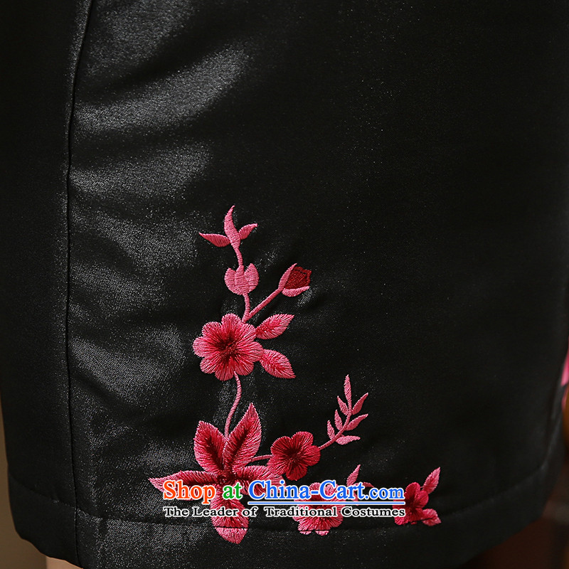 [Sau Kwun Tong] Heung 2015 autumn and winter new spirit exquisite embroidery warm gross for Black XL, Soo QC51003 qipao Kwun Tong shopping on the Internet has been pressed.