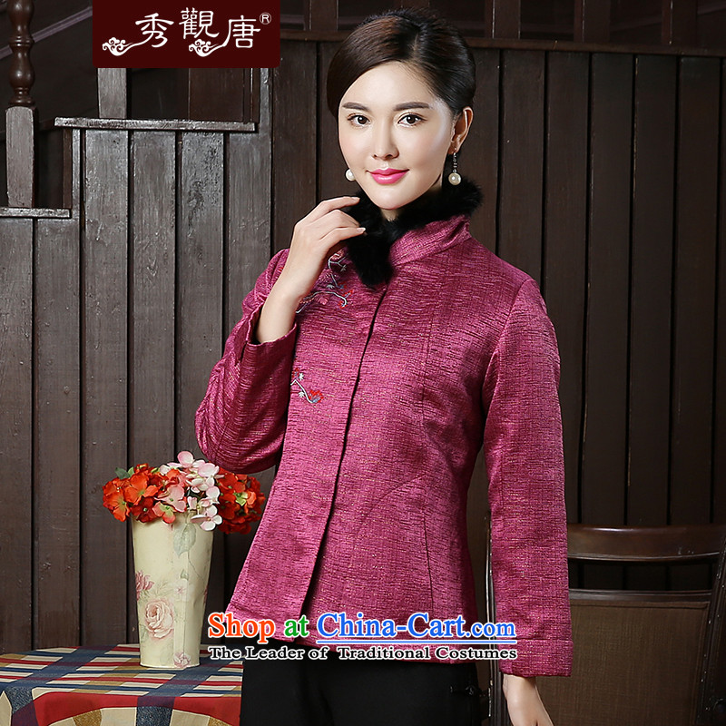 [Sau Kwun Tong] umeka spirit for autumn and winter 2015 new exquisite embroidery warm jacket for the gross Tang TC51016 PEACH XL, Sau Kwun Tong shopping on the Internet has been pressed.