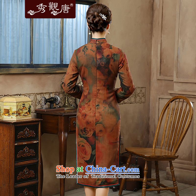 [Sau Kwun Tong, Mr Chan 2015] autumn and winter new upscale silk flowers in the stamp of Qipao QC51002 SUIT XL, Sau Kwun Tong shopping on the Internet has been pressed.