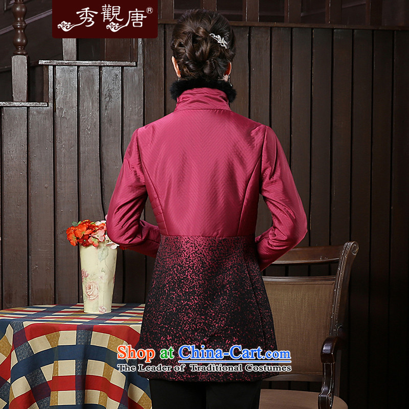 [Sau Kwun Tong] Zi Jun 2015 autumn and winter new warm modern gross stitching Tang Jacket coat of red XXL,-soo TC51019 Kwun Tong shopping on the Internet has been pressed.