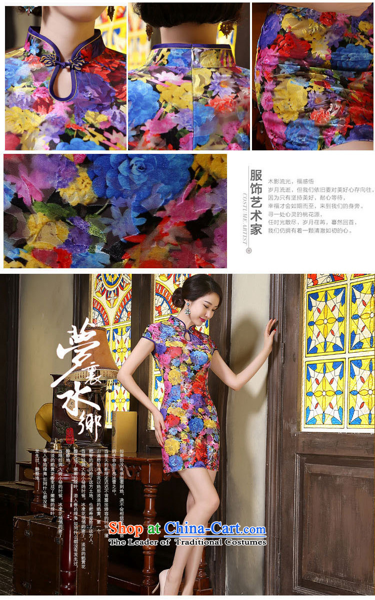 Leung Ching-day improvement of the Sau San micro-scouring pads short qipao package Kim and dresses company banquet dress performances of the water services floral M pictures, prices, brand platters! The elections are supplied in the national character of distribution, so action, buy now enjoy more preferential! As soon as possible.