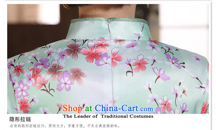 Leung Ching-day improvement of the Sau San micro-collar 7 cuff silk low short of the forklift truck qipao and package the skirt will show green dress flower L picture, prices, brand platters! The elections are supplied in the national character of distribution, so action, buy now enjoy more preferential! As soon as possible.