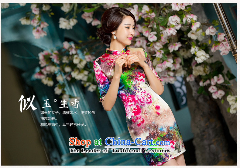The cross-sa rendering 2015 heavyweight silk cheongsam dress qipao load autumn improved new retro style, cuff cheongsam dress HY628A girl  S picture color pictures, prices, brand platters! The elections are supplied in the national character of distribution, so action, buy now enjoy more preferential! As soon as possible.