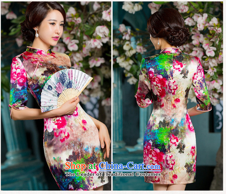 The cross-sa rendering 2015 heavyweight silk cheongsam dress qipao load autumn improved new retro style, cuff cheongsam dress HY628A girl  S picture color pictures, prices, brand platters! The elections are supplied in the national character of distribution, so action, buy now enjoy more preferential! As soon as possible.