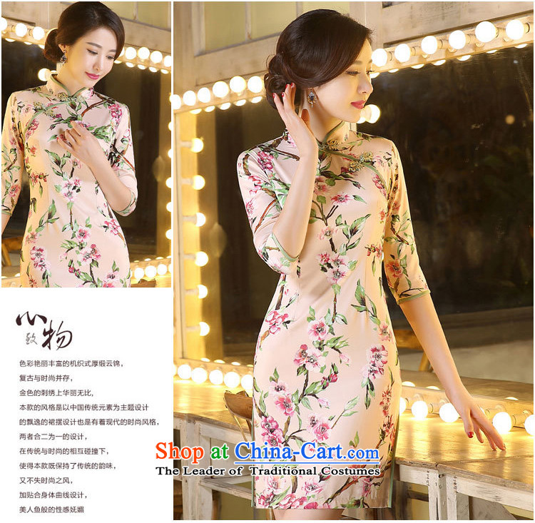 Leung Ching-day improved slightly in collar cuff silk cheongsam dress double wedding dresses annual performances the Peach Blossom Fairy XXL picture, prices, brand platters! The elections are supplied in the national character of distribution, so action, buy now enjoy more preferential! As soon as possible.