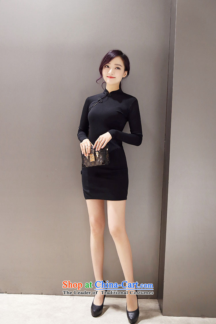 Joseph Lai China wind long-sleeved short skirts 2015 autumn and winter new sexy nightclubs Sau San package and a mock-neck cheongsam dress BOURDEAUX S picture, prices, brand platters! The elections are supplied in the national character of distribution, so action, buy now enjoy more preferential! As soon as possible.