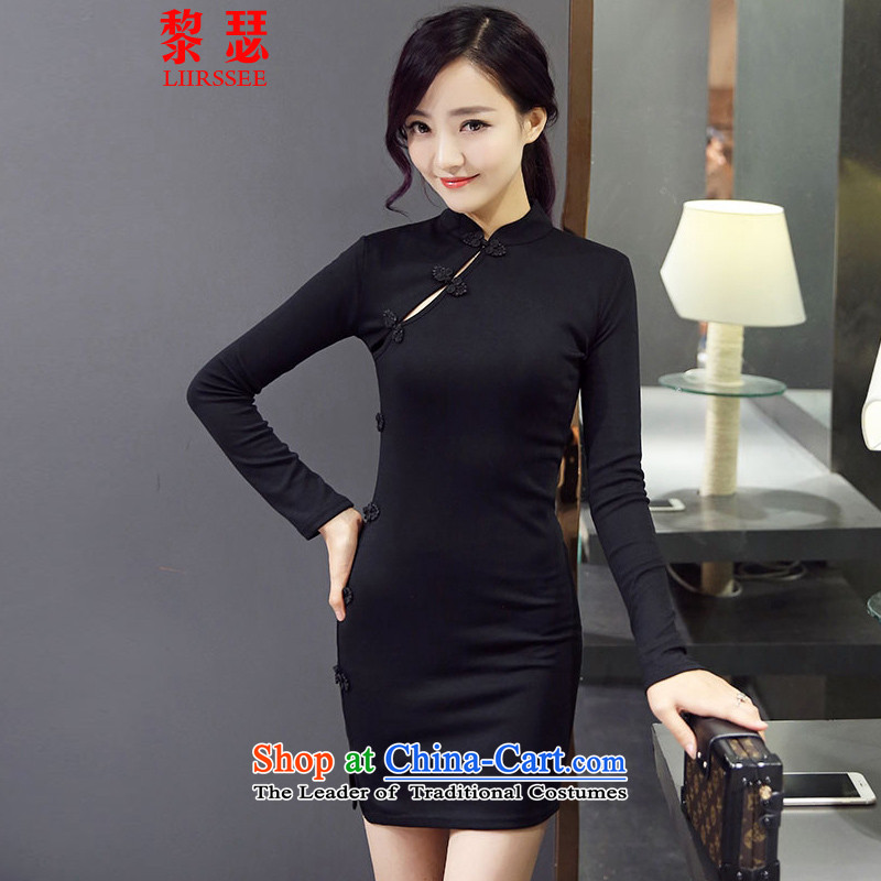 Joseph Lai China wind long-sleeved short skirts 2015 autumn and winter new sexy nightclubs Sau San package and a mock-neck cheongsam dress BOURDEAUX S, Joseph Lai (LIIRSSEE) , , , shopping on the Internet