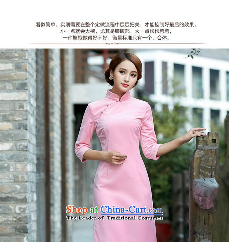 And involved *8005 shops qipao 2015 autumn and winter new solid-color flocking cheongsam dress support pink XXL picture, prices, brand platters! The elections are supplied in the national character of distribution, so action, buy now enjoy more preferential! As soon as possible.