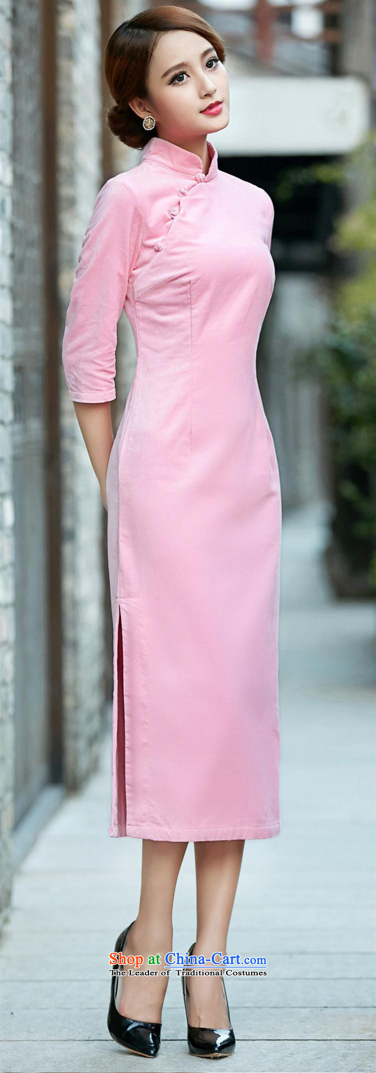 And involved *8005 shops qipao 2015 autumn and winter new solid-color flocking cheongsam dress support pink XXL picture, prices, brand platters! The elections are supplied in the national character of distribution, so action, buy now enjoy more preferential! As soon as possible.