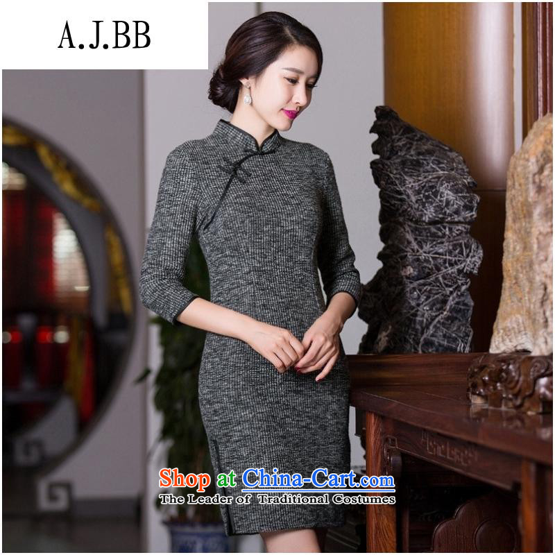 The Secretary for Health Concerns of boutiques * thick qipao 2015 new autumn and winter retro pure colors in light gray cuff traditional Sau San Mao? female picture color S,A.J.BB,,, shopping on the Internet