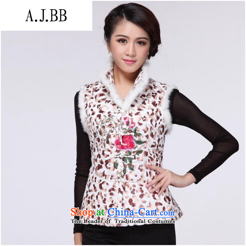 Secretary for autumn and winter clothing shops involved * New Tang dynasty embroidery ma folder jacket retro-deduction of ethnic decoration seen wearing short of female embroidered vest white XL,A.J.BB,,, shopping on the Internet