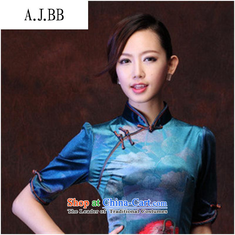 Secretary for autumn and winter clothing *201 involving new female Korean Stamp Stylish retro improvements lint-free in the ordinary course of Qipao cuff figure L,A.J.BB,,, shopping on the Internet