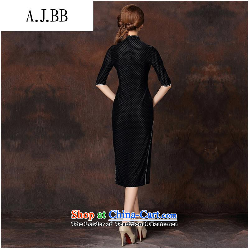 The Secretary for Health related shops * autumn and winter new women's Stylish retro long) Improved temperament qipao skirt QF141007 velvet black XXXL,A.J.BB,,, shopping on the Internet