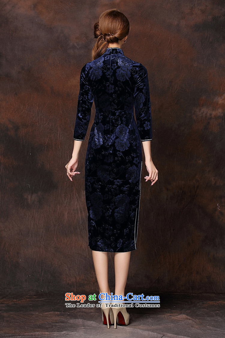 Secretary for autumn and winter clothing *2015 involving new women's improved Stylish retro-seven long-sleeved qipao QF141008 gemstones scouring pads, L pictures, prices, brand platters! The elections are supplied in the national character of distribution, so action, buy now enjoy more preferential! As soon as possible.