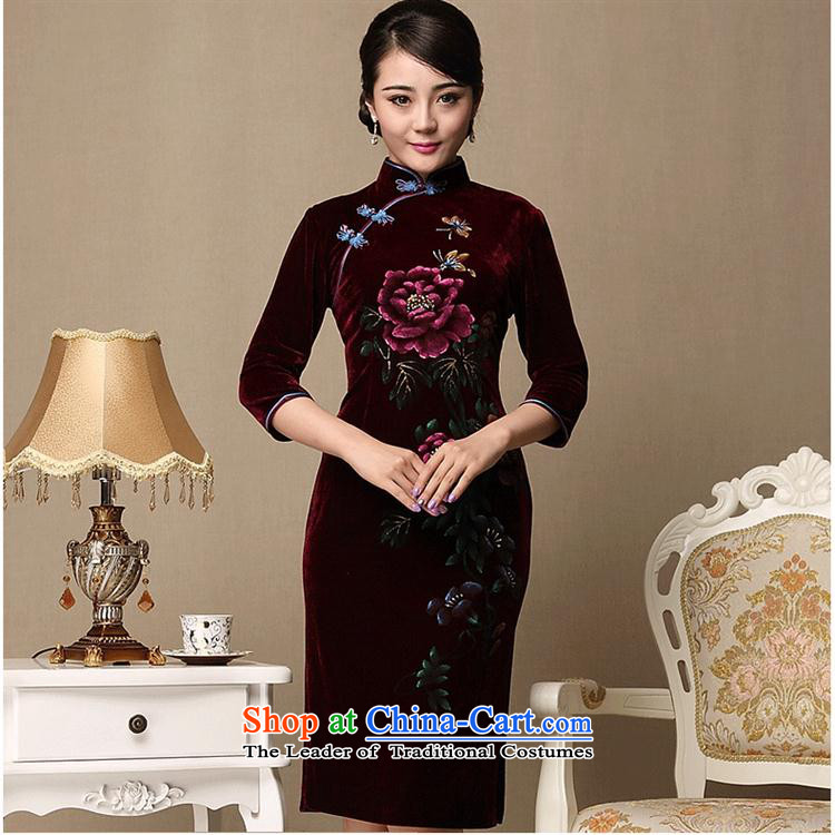 And involved new qipao *2015 shops with retro style qipao and improvement of mother Couture fashion autumn and winter cheongsam purple M picture, prices, brand platters! The elections are supplied in the national character of distribution, so action, buy now enjoy more preferential! As soon as possible.