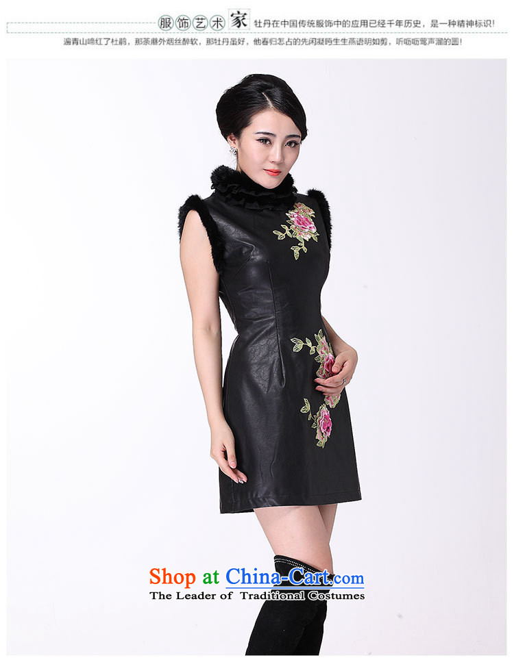 And involved new *2014 shops fall and winter leather improved stylish collar embroidery cheongsam dress winter cheongsam dress improved black M picture, prices, brand platters! The elections are supplied in the national character of distribution, so action, buy now enjoy more preferential! As soon as possible.